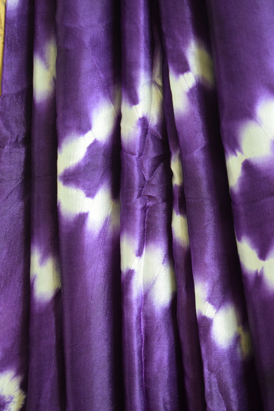 Purple Lehariya Modal Silk Shibori Saree