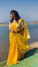 Load image into Gallery viewer, Yellow Linen Saree
