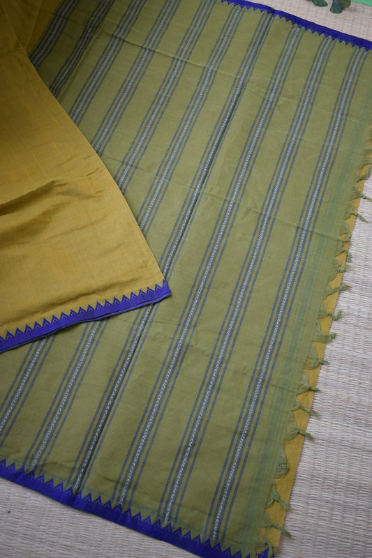 Mustard Yellow Begumpuri Handloom Saree