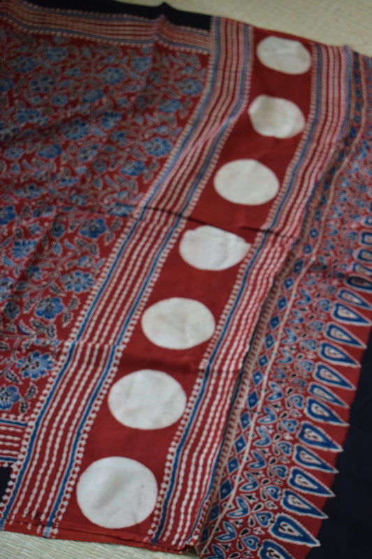 Red Modal Silk Ajrakh Dupatta