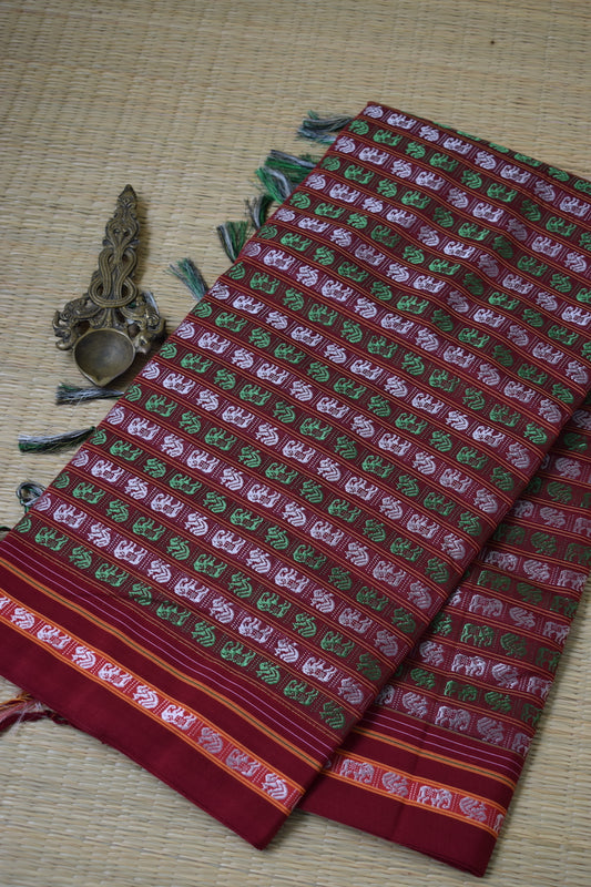 Multi Colour Hathi Mor Khun Saree