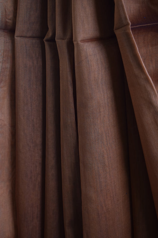 Rust Orange Maheshwari Silk Cotton Saree with Gicha Pallu