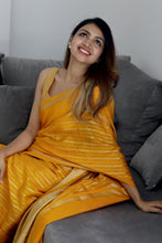 Load image into Gallery viewer, Mango Yellow Benarasi Katan Warm Silk Saree
