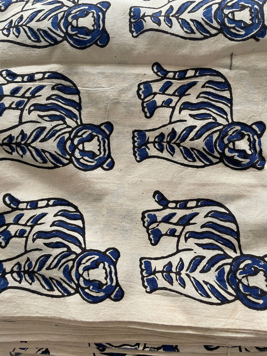 Off White Block Printed Fabric