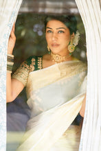 Load image into Gallery viewer, Cream Benarasi Katan Warm Silk Saree
