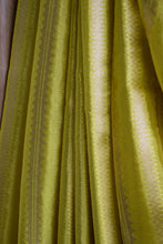 Load image into Gallery viewer, Canary Yellow Benarasi Katan Warm Silk Saree
