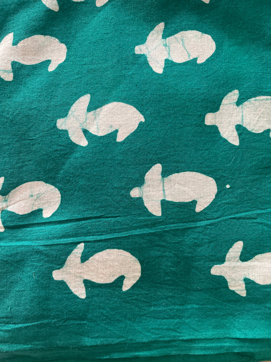 Sea Green Batik Printed Fabric