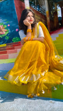 Load image into Gallery viewer, Yellow Linen Saree
