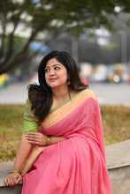Load image into Gallery viewer, Blush Pink Linen Saree
