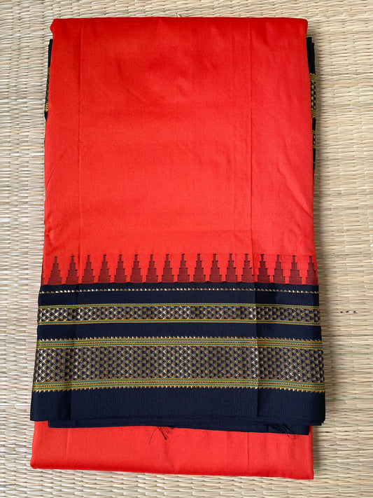 Red Ilkal Semi Silk Saree