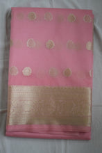 Load image into Gallery viewer, Blush Pink Kora Organza Buti Benarasi Saree
