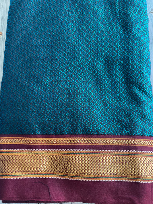 Peacock Green Khun Blouse Piece