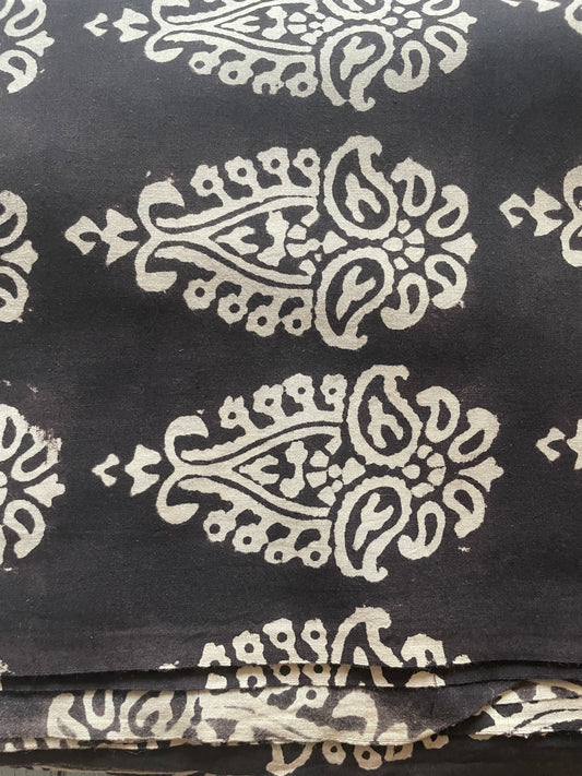 Black Block Printed Fabric