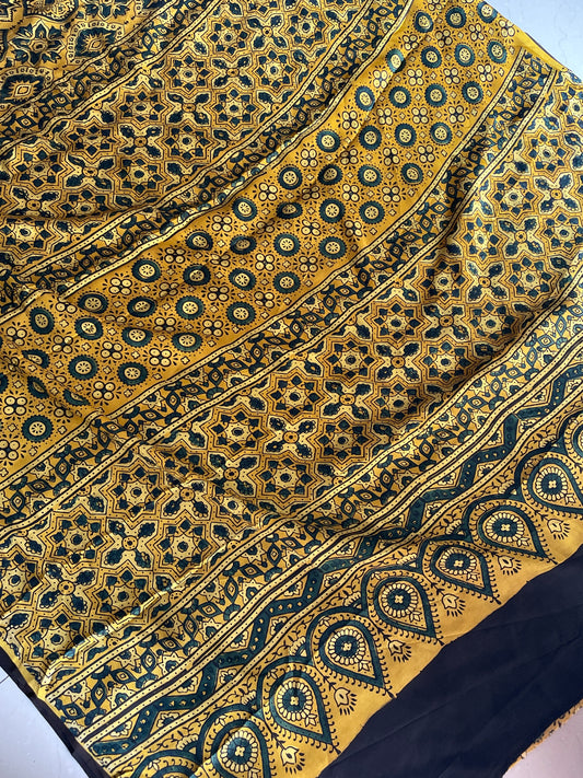Yellow Modal Silk Saree