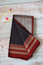 Load image into Gallery viewer, Black Gomedadi Ilkal Cotton Saree
