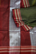 Load image into Gallery viewer, Olive Gomedadi Ilkal Cotton Saree
