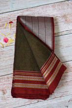 Load image into Gallery viewer, Olive Gomedadi Ilkal Cotton Saree
