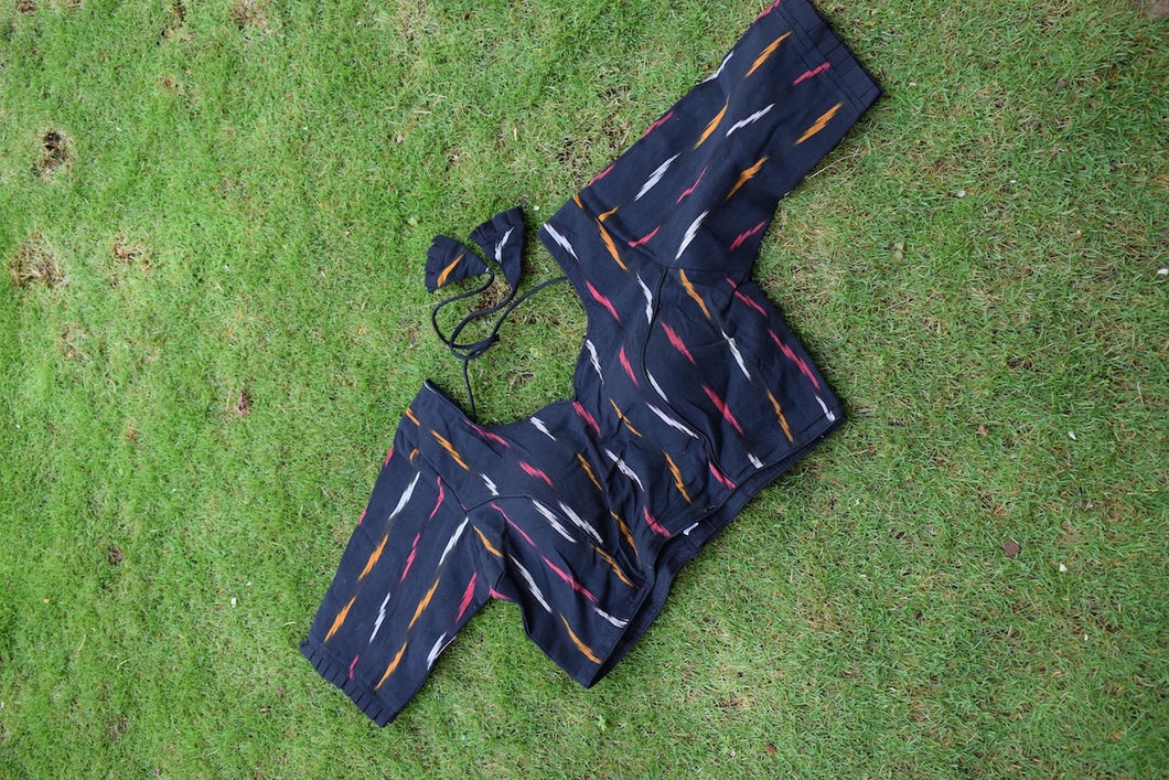 Black Ikkat Cotton Blouse