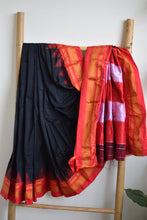 Load image into Gallery viewer, Black Ilkal Blended Silk Saree
