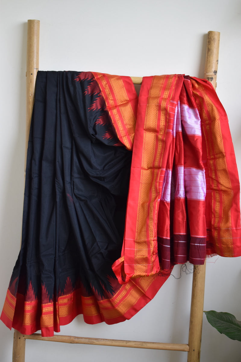 Black Ilkal Blended Silk Saree