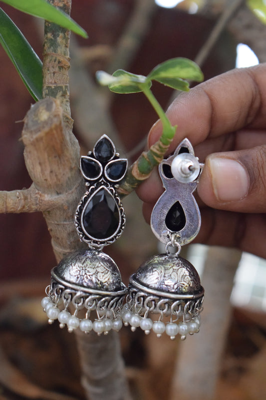 Black Stone Jhumka