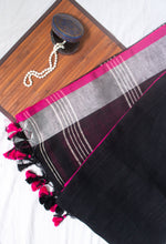 Load image into Gallery viewer, Black Linen Saree
