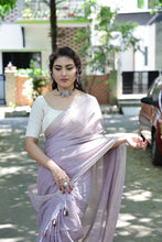 Load image into Gallery viewer, Black Salt Plain Cotton Saree
