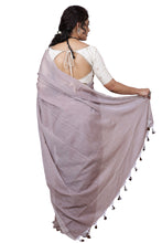 Load image into Gallery viewer, Black Salt Plain Cotton Saree
