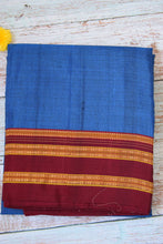 Load image into Gallery viewer, Blue Ilkal Viscose Saree with Gayathri Border
