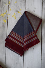 Load image into Gallery viewer, Blue Gomedadi Ilkal Cotton Saree
