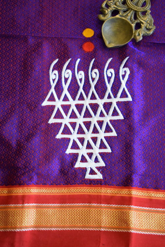 Purple Khun Embroidery Blouse Piece