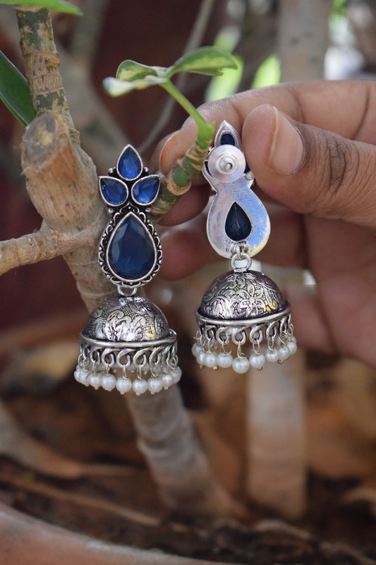 Blue Stone Jhumka