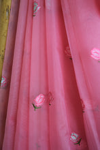 Load image into Gallery viewer, Blush Pink Semi Organza Embroidery Benarasi Saree
