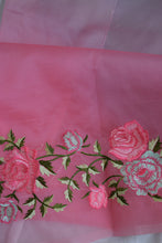 Load image into Gallery viewer, Blush Pink Semi Organza Embroidery Benarasi Saree
