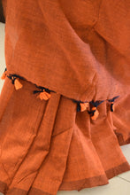 Load image into Gallery viewer, Rust Orange Plain Cotton Saree

