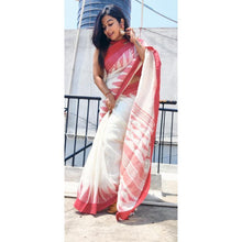 Load image into Gallery viewer, White Linen Jamdani Saree
