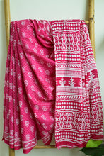 Load image into Gallery viewer, Pink Printed Mul Cotton Saree
