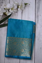 Load image into Gallery viewer, Copper Sulphate Blue Benarasi Katan Warm Silk Saree
