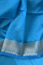 Load image into Gallery viewer, Copper Sulphate Blue Benarasi Katan Warm Silk Saree
