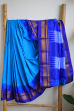 Load image into Gallery viewer, Blue Ilkal Blended Silk Saree
