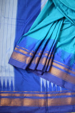 Load image into Gallery viewer, Blue Ilkal Blended Silk Saree
