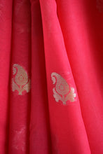 Load image into Gallery viewer, Crimson Benarasi Soft Georgette Saree
