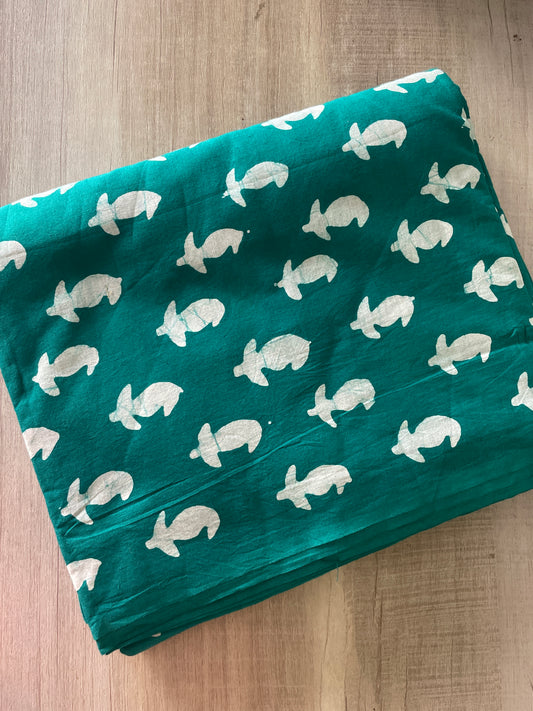 Sea Green Batik Printed Fabric