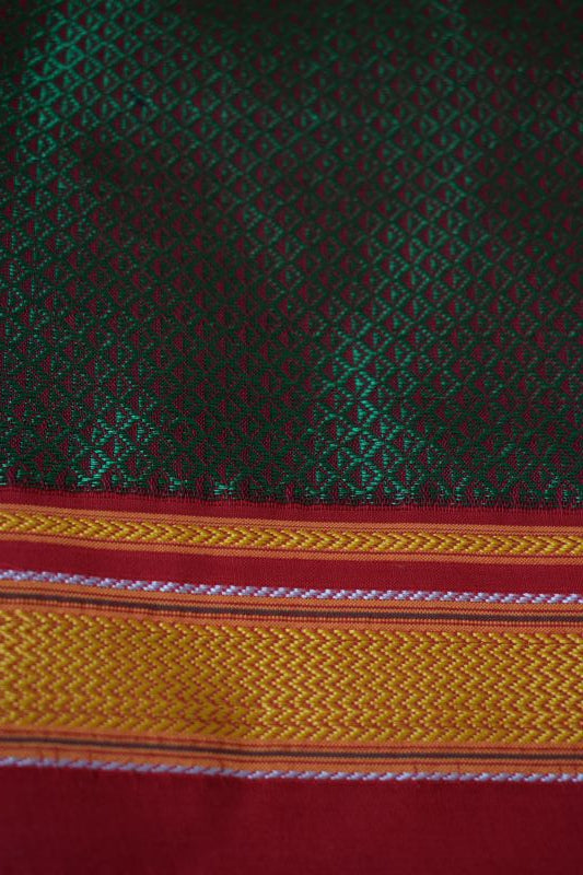 Green & Red Dual Shade Khun Blouse Piece