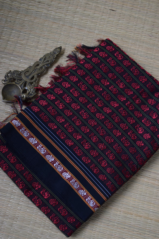 Red Hathi Mor Khun Saree