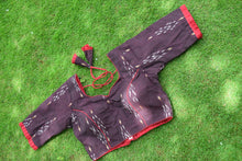 Load image into Gallery viewer, Dark Brown Ikkat Cotton Blouse
