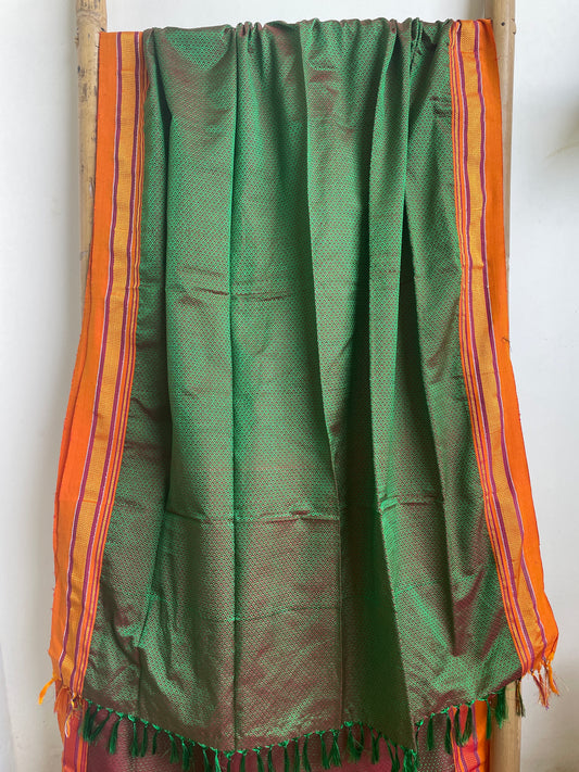 Green & Red Dual Shade Khun Dupatta