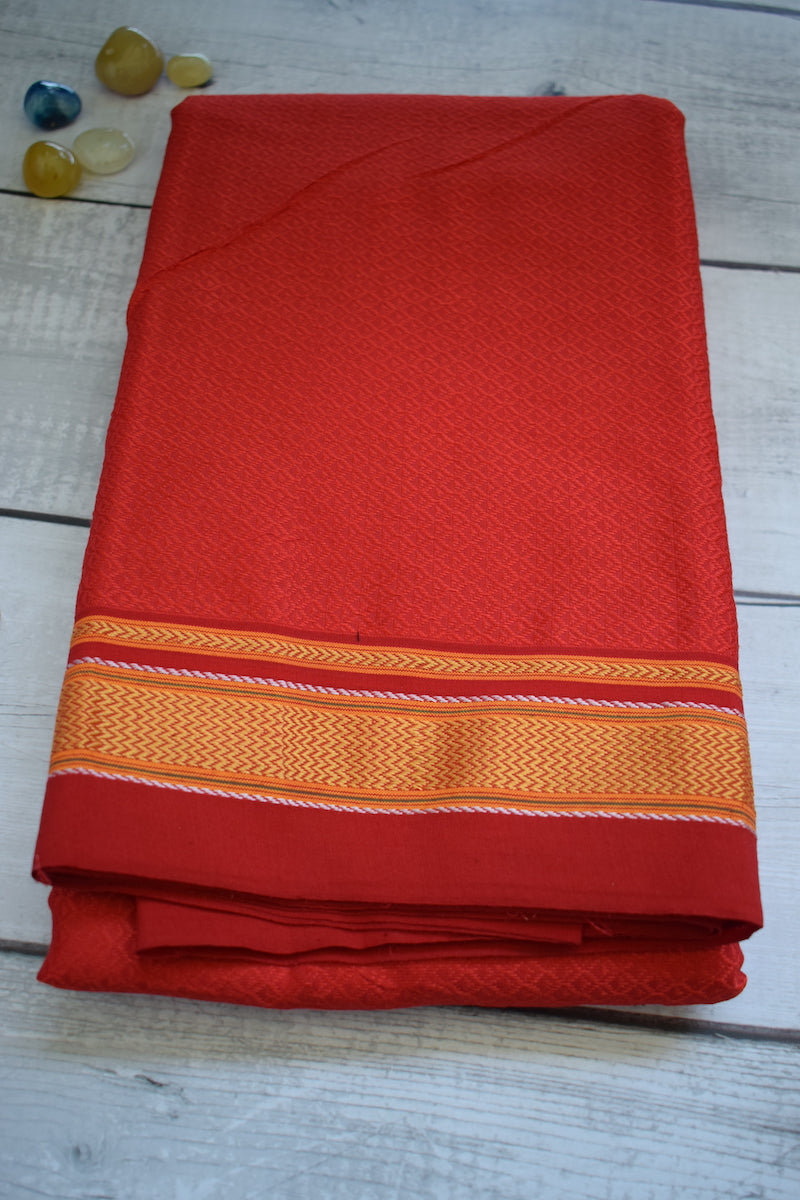 Fiery Orange Khun Blouse Piece