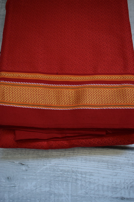 Fiery Orange Khun Blouse Piece