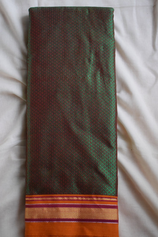 Green Red Dual Shade Khun Blouse Piece